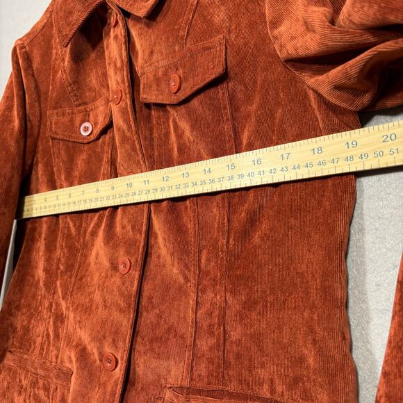 Croft & Barrow Corduroy Jacket Top M Rust Button Up Boho Indie Western Retro - Picture 6 of 6